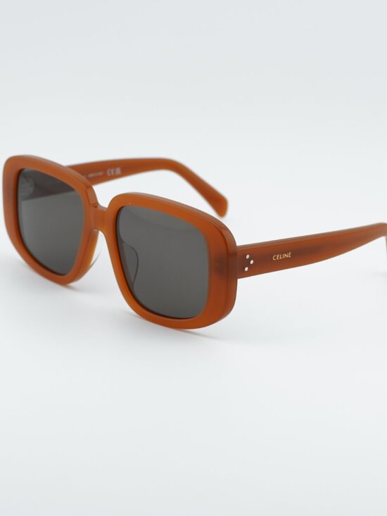 Celine CL40299U 45A Sunglasses Shiny Brown Square Frame, Grey Lenses main image 6